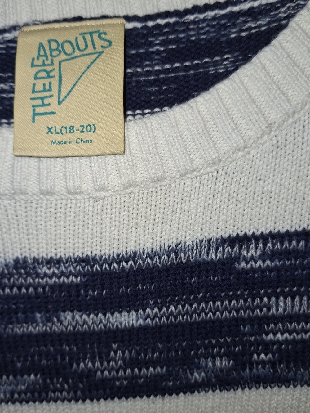 Thereabouts Striped Sweater Navy Blue White Women's XL - Picture 5 of 6